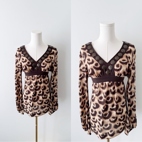 Michael Kors Tops - Michael kors 100% silk animal print blouse